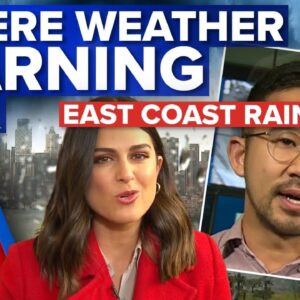 Rain bomb to smash east coast this long weekend | 9 News Australia