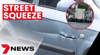 Brazen truck driver hits three parked cars in Kelvin Grove | 7NEWS