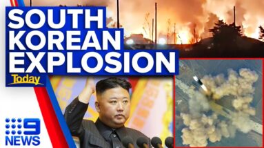 Giant explosion at South Korean airbase | 9 News Australia