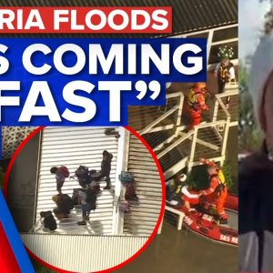 People spotted on roof as rescues underway amid Victoria flood emergency | 9 News Australia