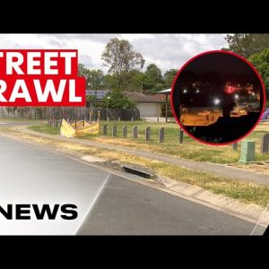 Man hit by a car during a wild brawl involving 20 people in Goodna | 7NEWS