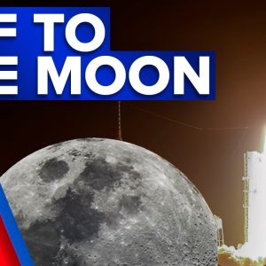 NASA’s Artemis rocket blasted off to moon | 9 News Australia