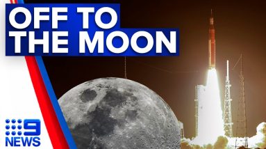 NASA’s Artemis rocket blasted off to moon | 9 News Australia