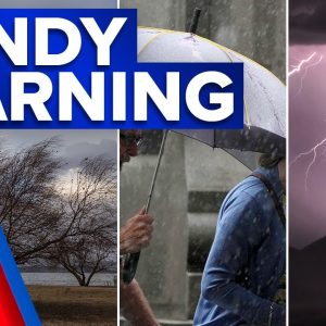 Wind warning as cold front sweeps across the country | 9 News Australia