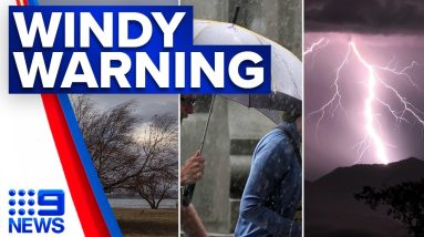 Wind warning as cold front sweeps across the country | 9 News Australia