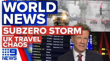 'Bomb cyclone' smashes US cities with subzero temperatures; UK airport strikes | 9 News Australia