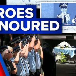 Slain police officers farewelled in public memorial | 9 News Australia