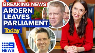 Jacinda Ardern leaves New Zealand Parliament for the final time | 9 News Australia