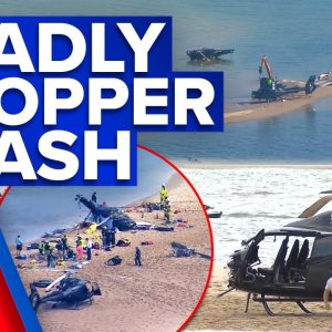 Tide threatens investigation into deadly Gold Coast chopper crash | 9 News Australia