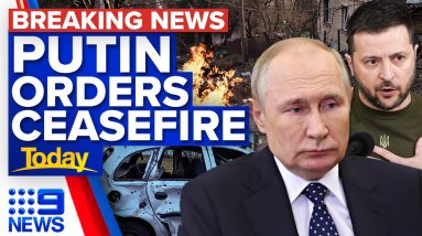 Putin orders ceasefire in Russia's war with Ukraine | 9 News Australia