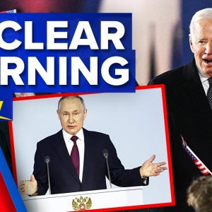 Putin delivers major nuclear warning as Biden delivers speech in Poland | 9 News Australia