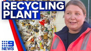 A rare look inside the country's biggest recycling plant | 9 News Australia