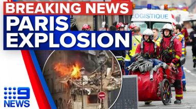 Dozens injured, building destroyed after huge explosion in Paris | 9 News Australia