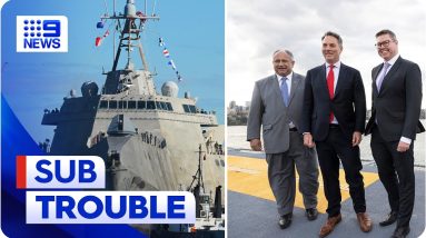 AUKUS pact under fire as US Navy ship commissioned in Sydney | 9 News Australia