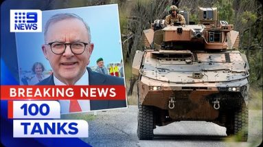 Germany to buy 100 Aussie-made tanks in 'largest-ever' defence deal | 9 News Australia