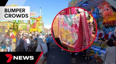 Sideshow Alley and showbags pavilion packed out on third day of Ekka 2023 | 7NEWS