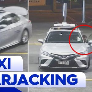 Terrifying footage of taxi driver ambushed in Queensland | 9 News Australia