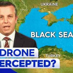 Russia claims it intercepted US drone over Black Sea | 9 News Australia