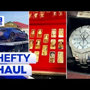 Over $7m worth of luxury cars seized during police raid over unexplained wealth | 9 News Australia