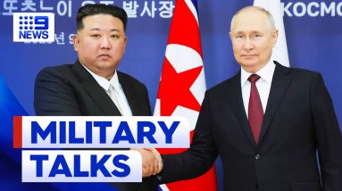 President Vladimir Putin confirms Russia is in military talks with North Korea | 9 News Australia