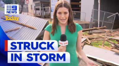 Two people struck by lightning as storms lash Queensland | 9 News Australia