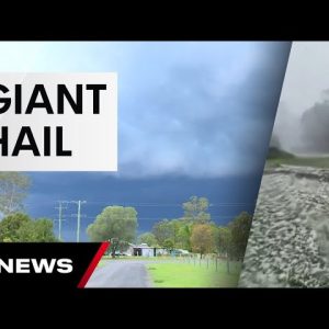 Giant hail and damaging winds smash parts of Queensland | 7 News Australia