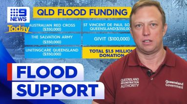 Queensland government announces $1.5 million donation for flood support | 9 News Australia