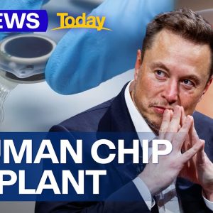 Elon Musk claims first wireless chip implanted in human brain | 9 News Australia