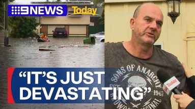 Queensland streets swallowed by rising flood waters | 9 News Australia