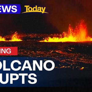 Volcano erupts in Iceland for the second time in less than a month | 9 News Australia