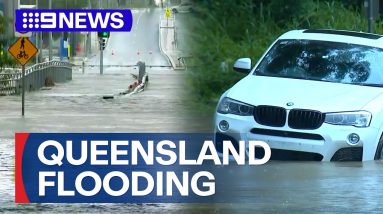 South-east Queensland hit with flash flooding caused by torrential rain | 9 News Australia