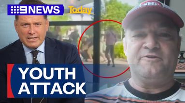 CCTV captures youth attack on shop owner on the Gold Coast | 9 News Australia