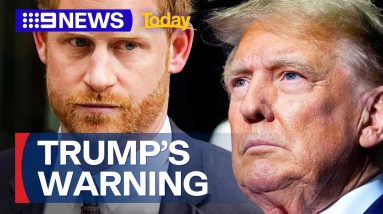 Donald Trump threatens to deport Prince Harry | 9 News Australia