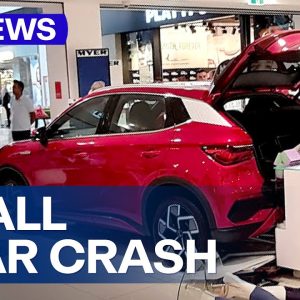 Car on display hits multiple people in Sydney shopping centre | 9 News Australia