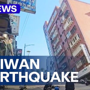 Strong earthquake rocks Taiwan causing a tsunami | 9 News Australia