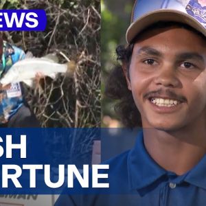 Teen fisherman reels in $1 million barramundi in NT competition | 9 News Australia